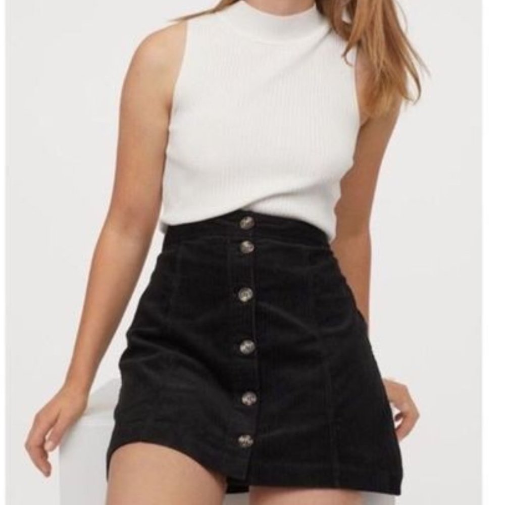 Black Corduroy Skirt